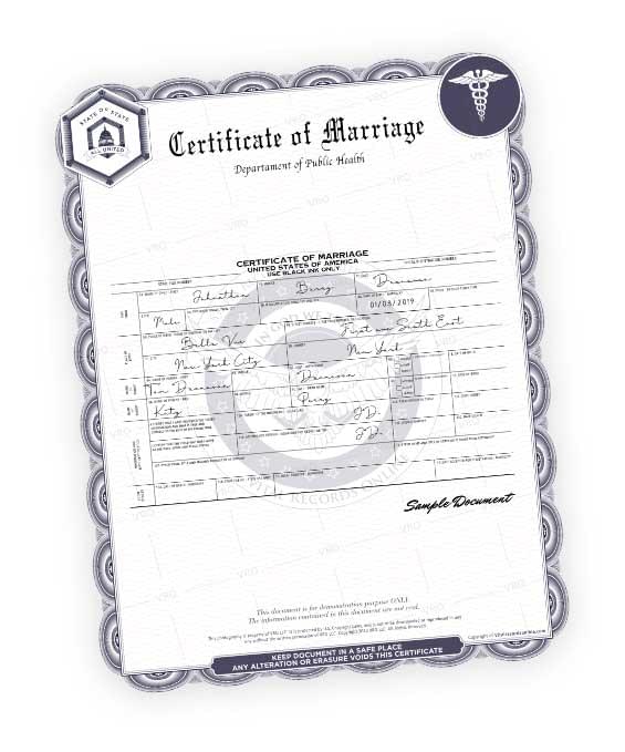 Site for marriage certificate